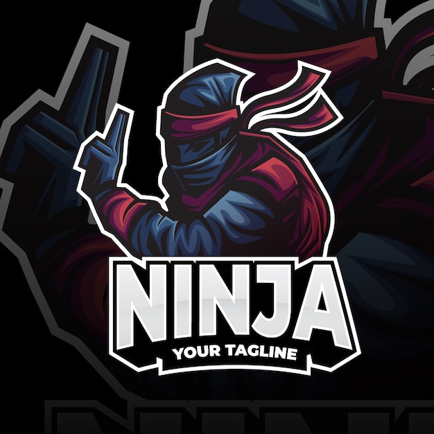 Free Vector ninja logo template with details