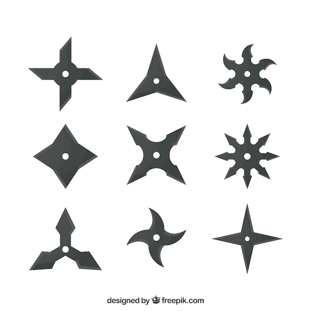 Free Vector ninja star collection