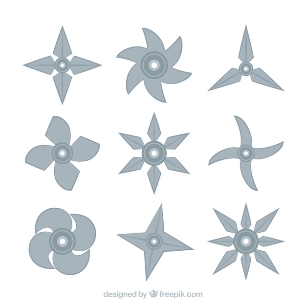 Free Vector ninja star collection