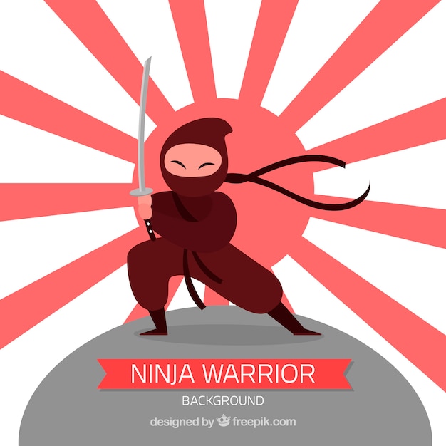 Free vector ninja warrior background