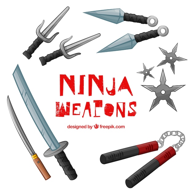 Free vector ninja weapons collection