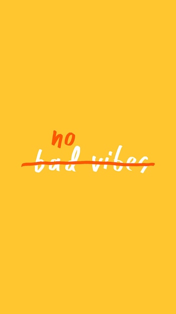 Free Vector no bad vibes doodle typography vector