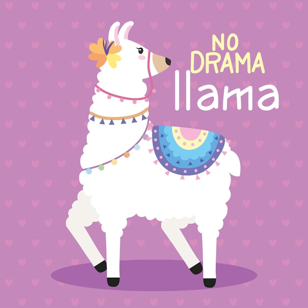 no drama , llama lettering card