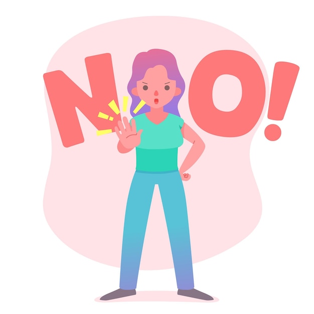 No means no illustration concept