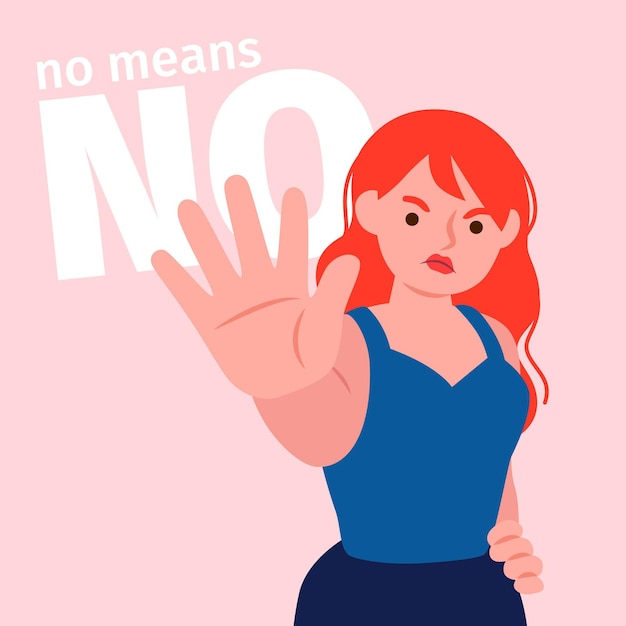 No means no illustration concept