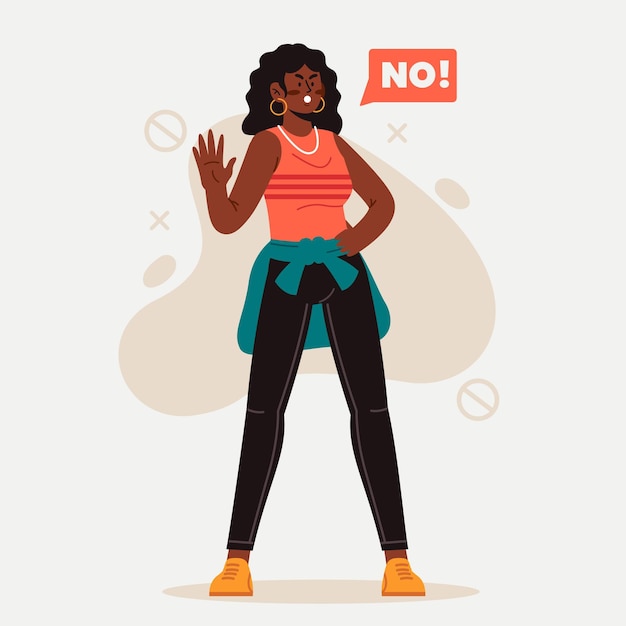 No means no illustration concept