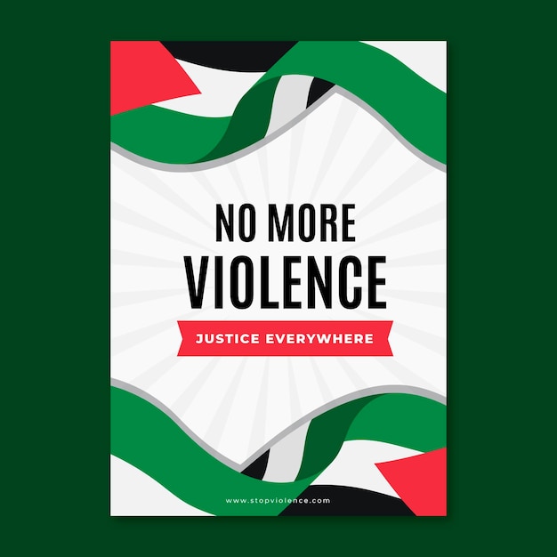 No more violence poster template