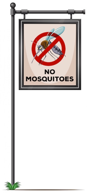 No mosquitoes sign on the pole