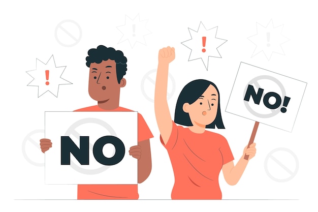 No protest sign concept illustration