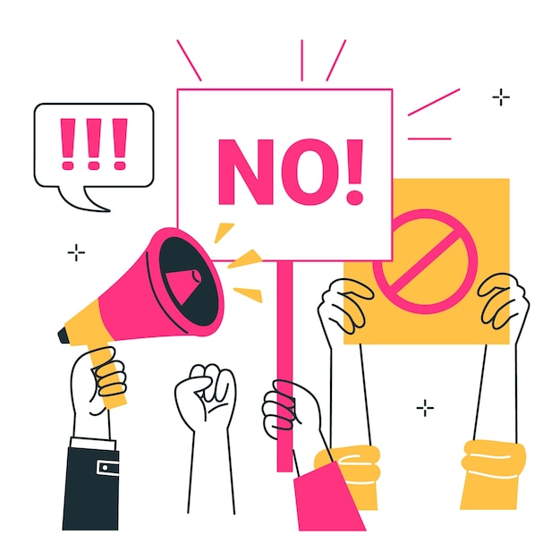 Free Vector no protest sign concept illustration