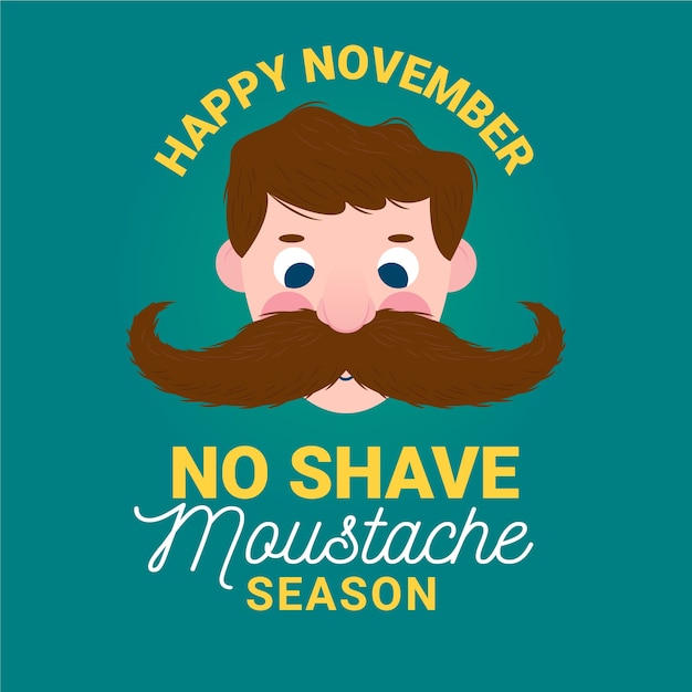 Free Vector no shave movember moustache season