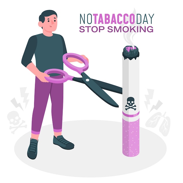 Free Vector no-tobacco day concept illustration