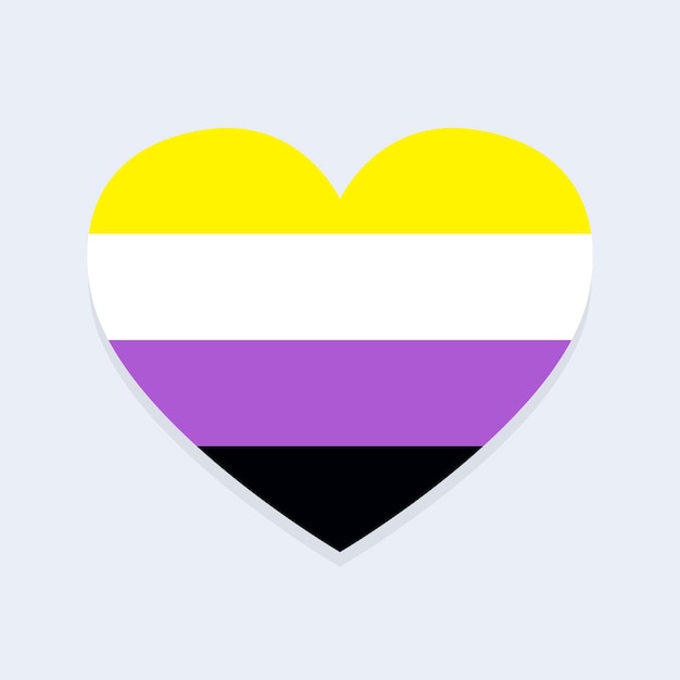 Free Vector non binary flag in heart shape