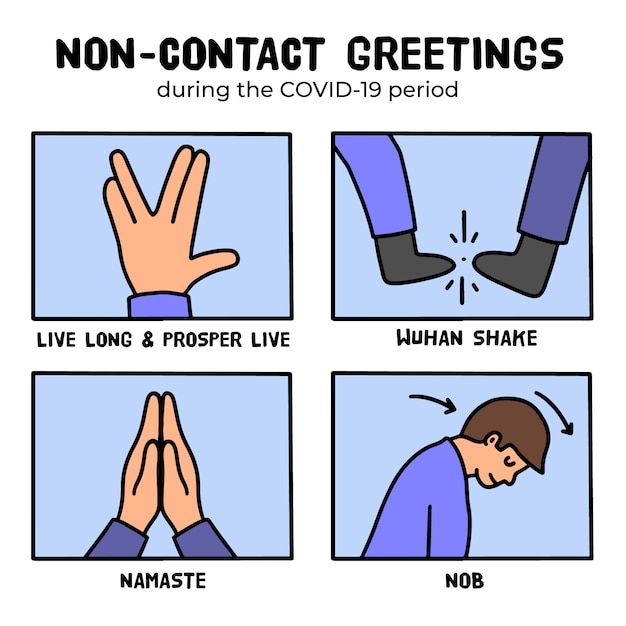 Free vector non-contact greeting concept