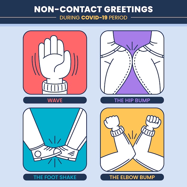 Non-contact greetings illustrations pack