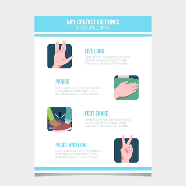 Free Vector non-contact greetings in poster format