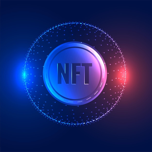 Free vector nonfungible token nft coin concept technology background