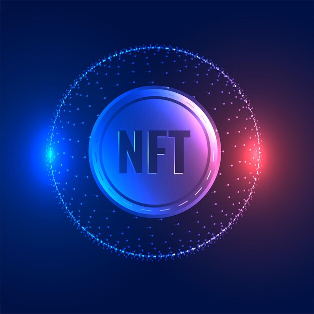 Nonfungible token NFT coin concept technology background