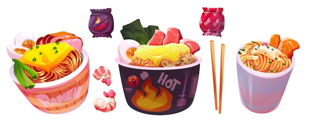 Free Vector noodle food cup chinese pasta bowl vector icon