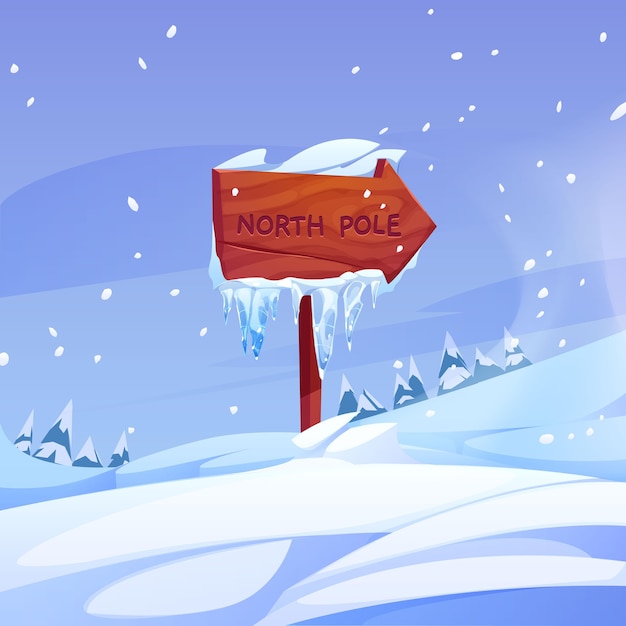 Free Vector north pole direction illustrated