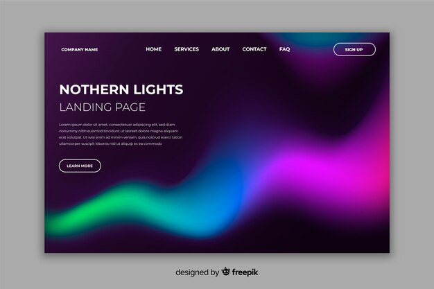 Northern lights landing page template