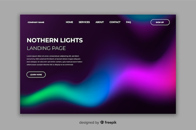 Northern lights landing page template