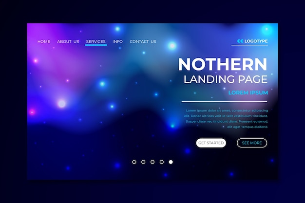 Northern lights landing page template