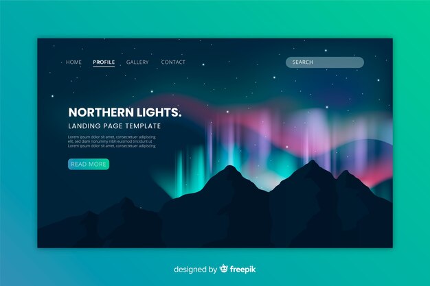 Northern lights landing page template