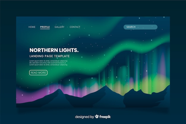 Northern lights landing page template