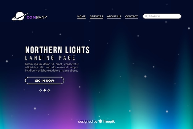 Northern lights landing page