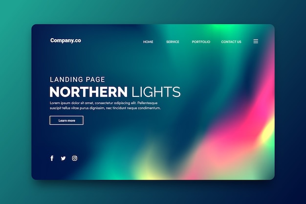 Northern lights landing page