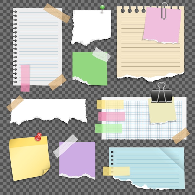 Free Vector note papers set