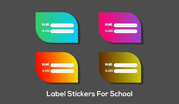 Notebook labels design gradient minimalist