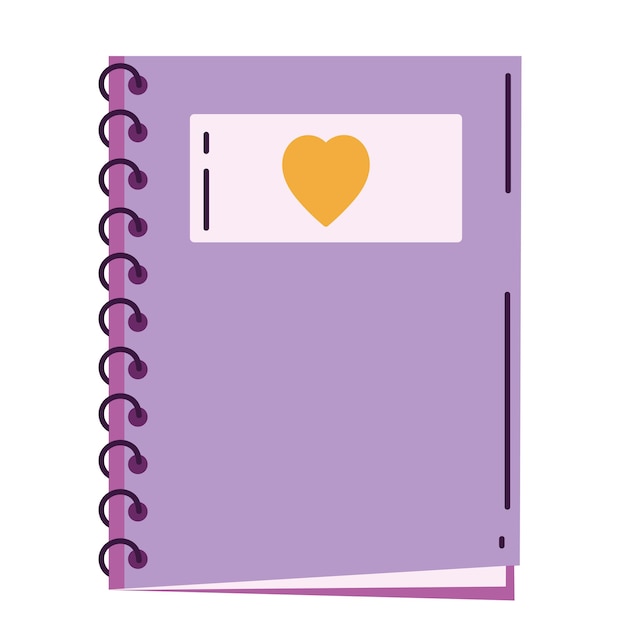 Notebook with spiral cartoon icon isolated