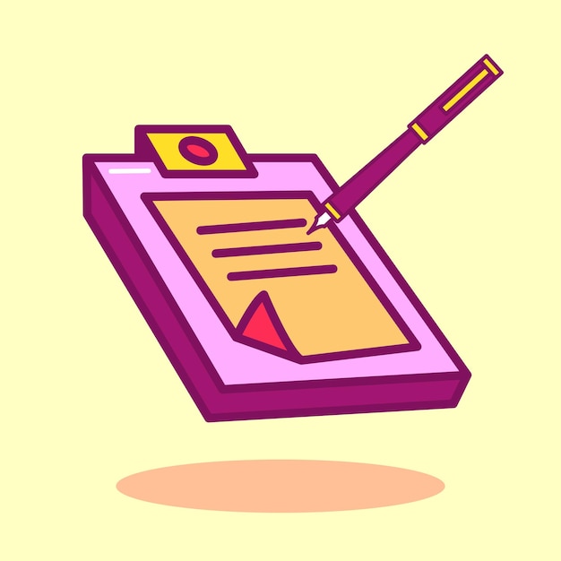 Free Vector notepad study closeup icon illustration