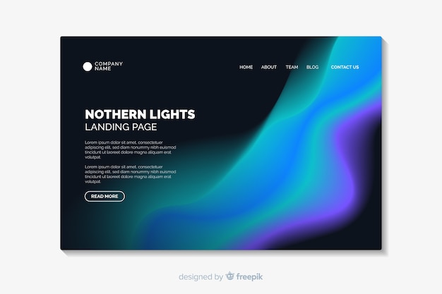 Nothern lights landing page template