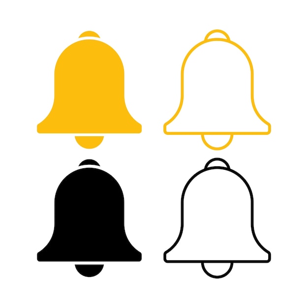 Free Vector notification bell black and yellow set