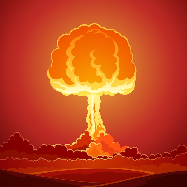 Free Vector nuclear bomb explosion template