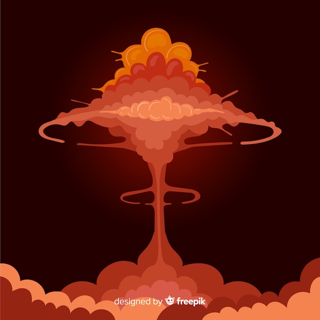 Free Vector nuclear explosion effect cartoon style