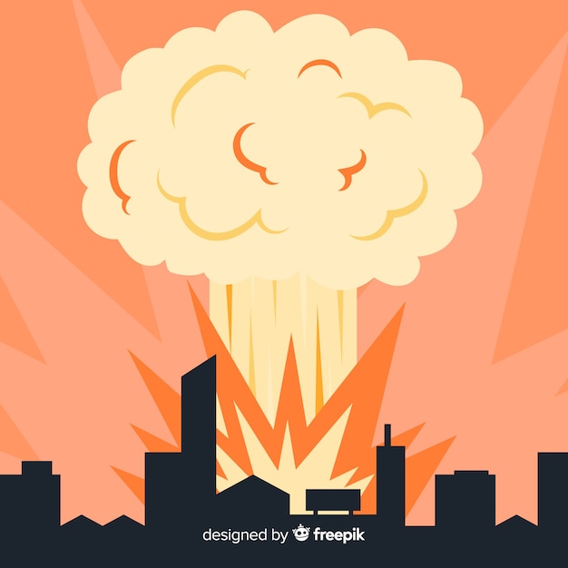 Free Vector nuclear explosion effect flat design