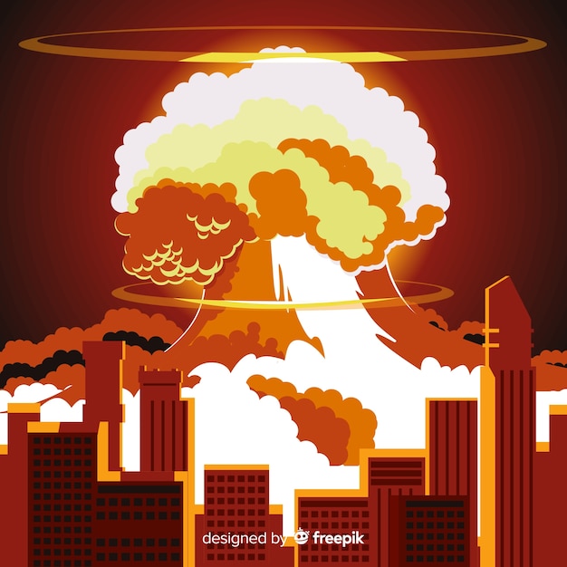 Free vector nuclear explosion effect flat design