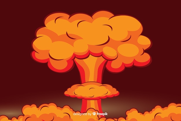 Free Vector nuclear explosion illustration cartoon style