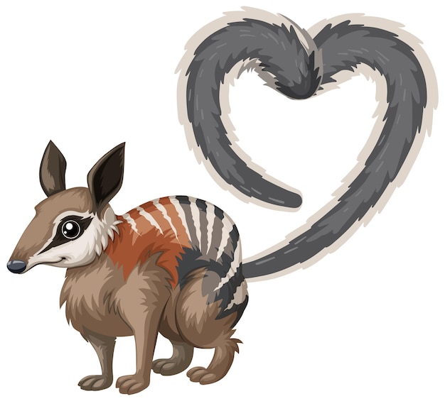 Free Vector numbat with heart tail