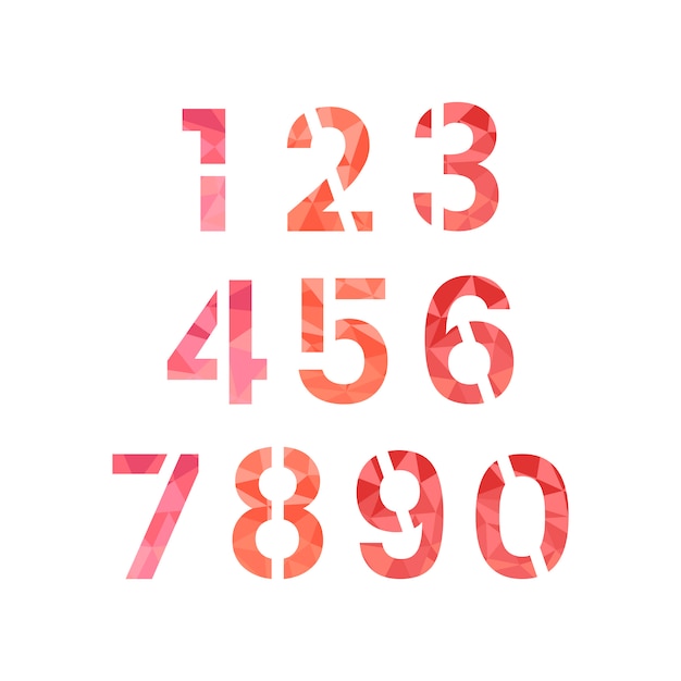 Free Vector number 0-9 numeral system vector