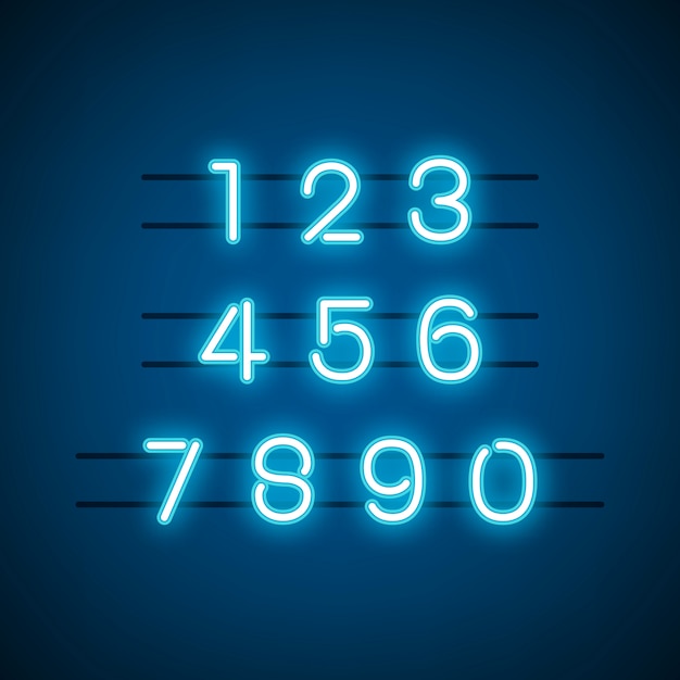 Free vector number 0-9 numeral system vector