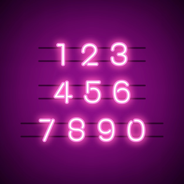 Free Vector number 0-9 numeral system vector