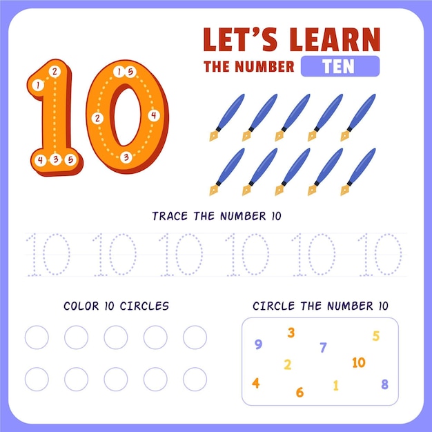 Number 10 worksheet