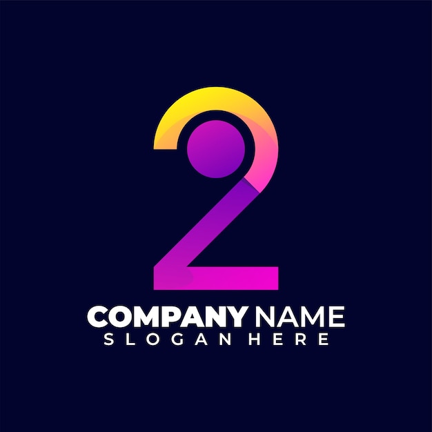 Free Vector number 2 modern logo