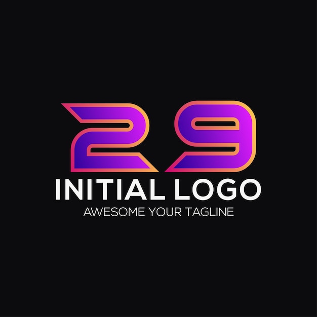 Free Vector number 29 color logo design template modern