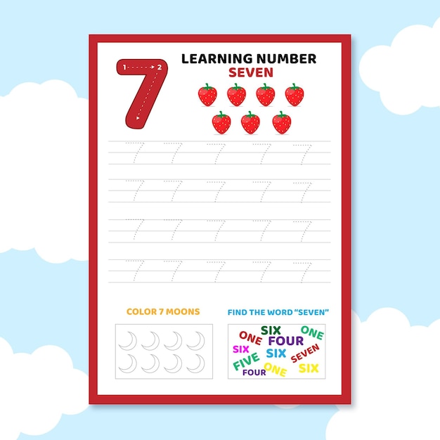 Number 7 worksheet template